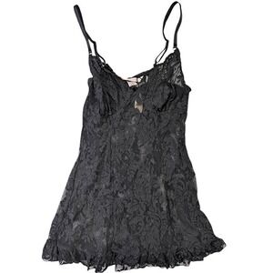 NEW Victoria Secret Slip Dress Babydoll Womens S Black Whimsigoth Grunge Vampy